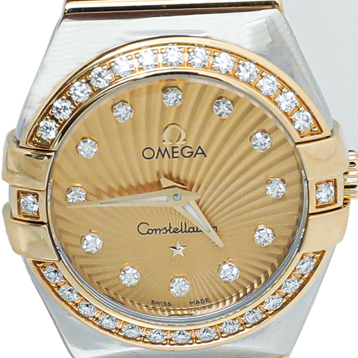 Omega ST.ST Yellow Gold Diamonds Constellation Quartz Watch