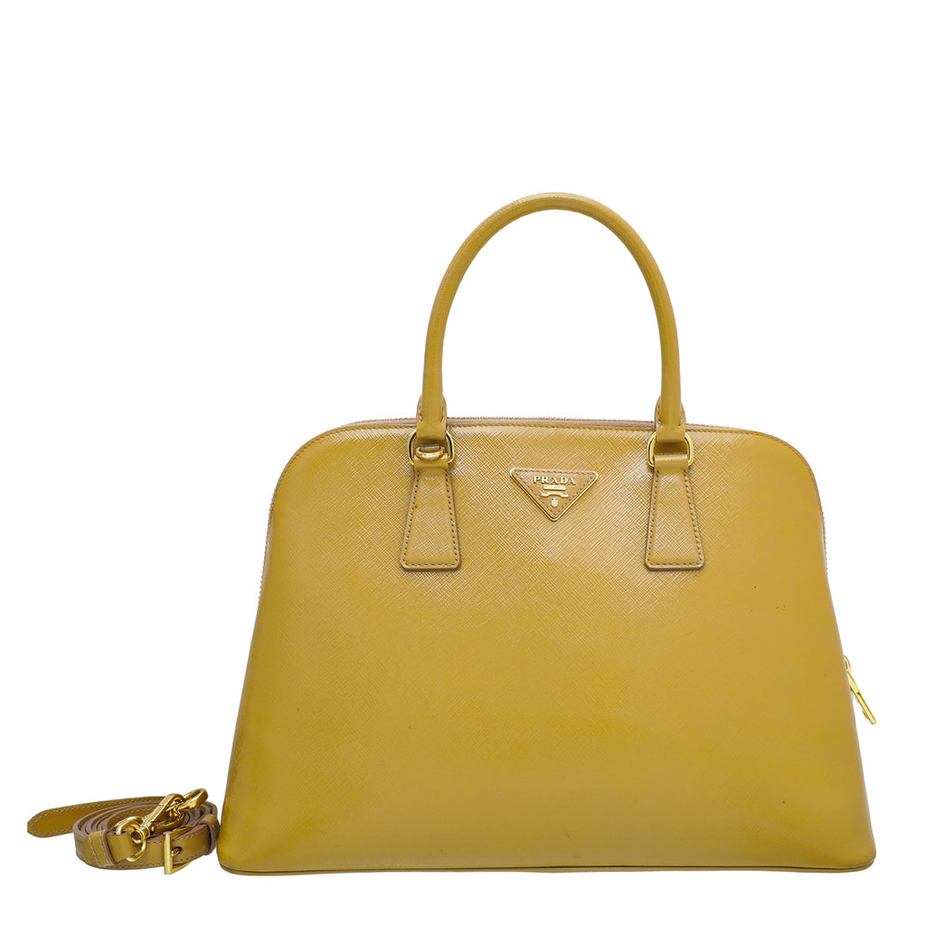 Prada Yellow Saffiano Leather Small Vernice Promenade Crossbody Bag Prada |  The Luxury Closet