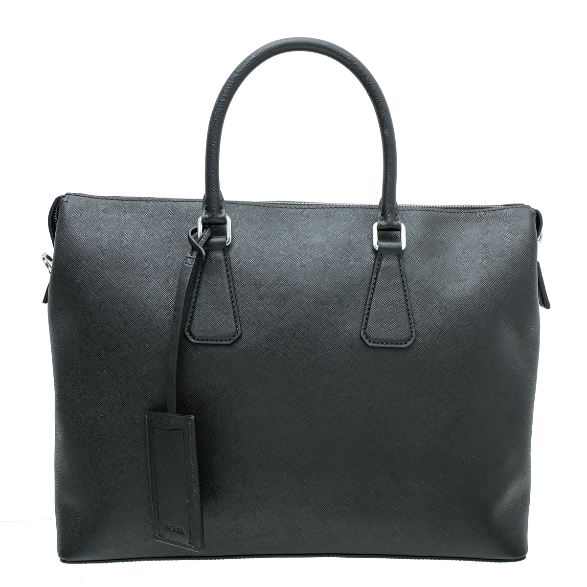 Prada Black Ostrich Briefcase Travel Bag-Prada-THE CLOSET