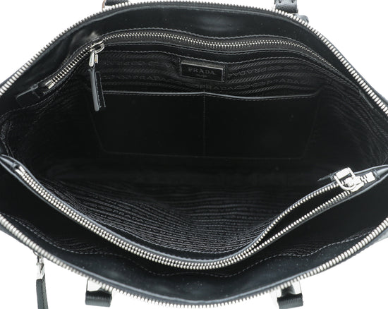 Prada Black Ostrich Briefcase Travel Bag