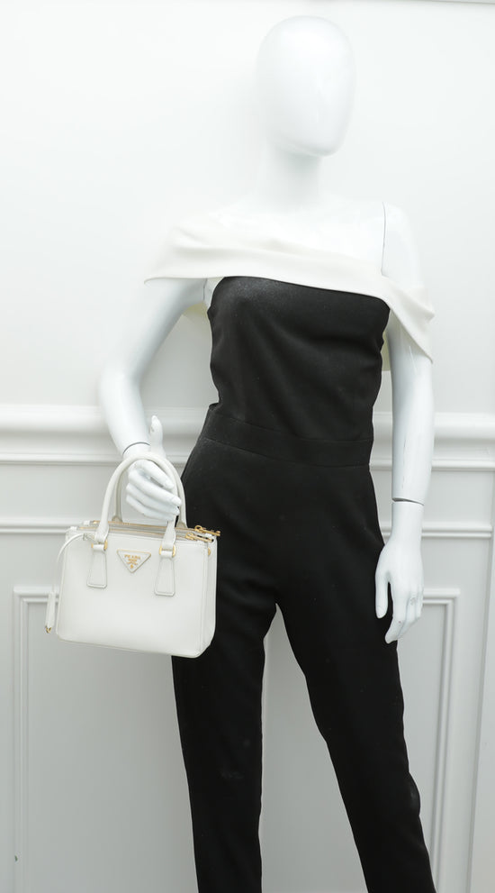 Prada Galleria Mini Brushed Leather Double-Zip Tote Bag - ShopStyle