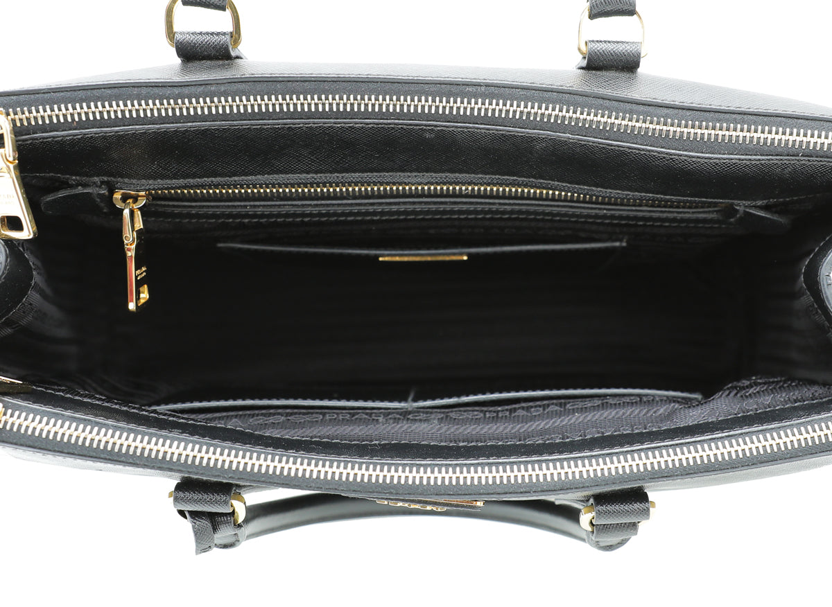 Prada Black Lux Galleria Large Tote Bag