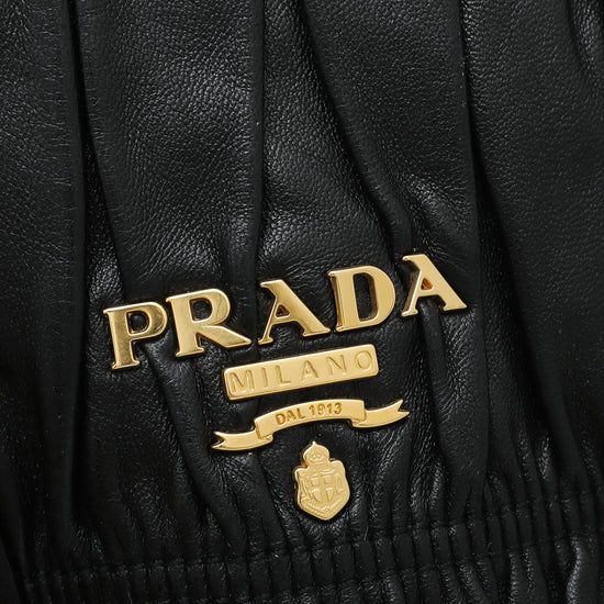 Prada Black Nappa Gaufre Messenger Bag