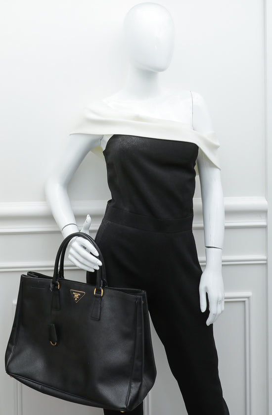 Prada Black Lux Gardener's Large Tote Bag