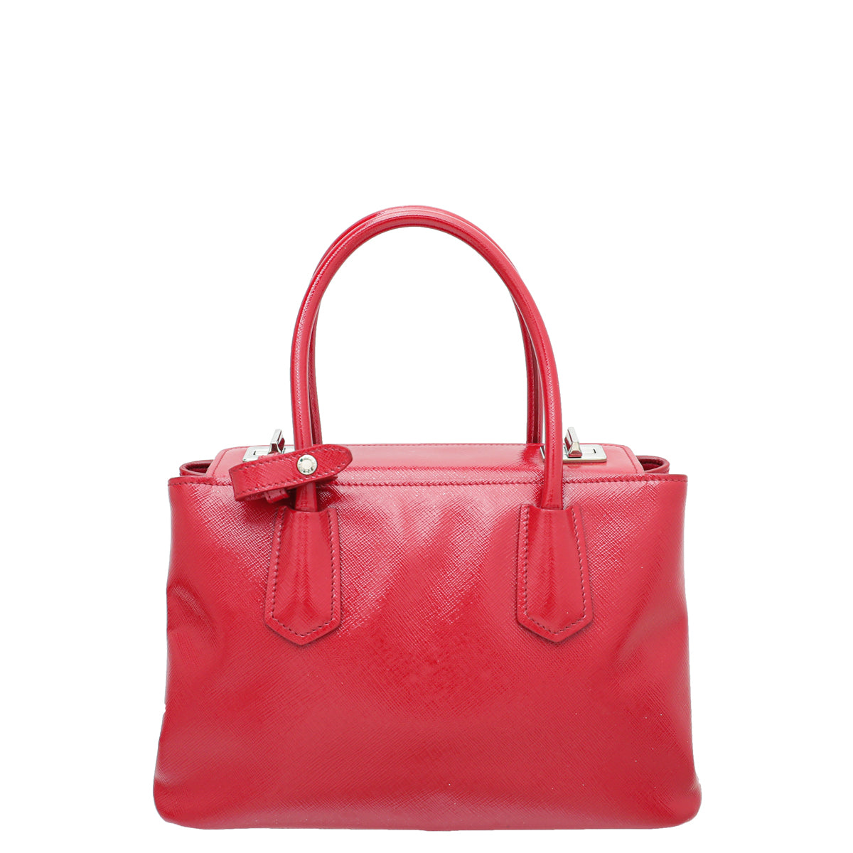 Prada Red Vernis Cuir Twin Small Tote Bag-Prada-THE CLOSET