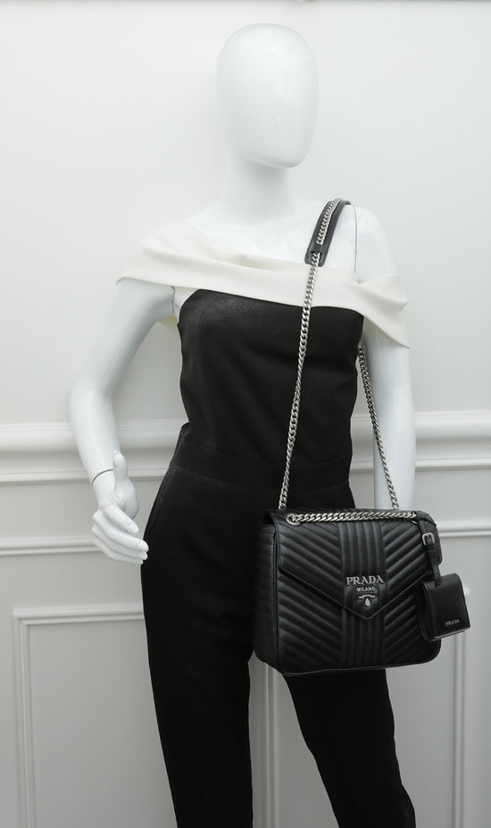 Prada Black Diagramme Shoulder Bag – The Closet