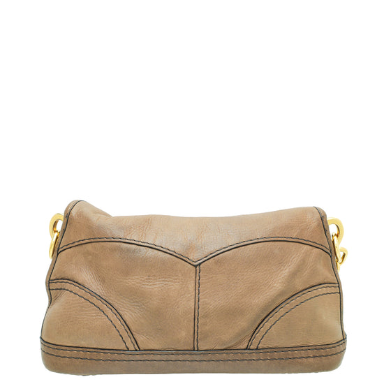 Prada Brown Cervo Shine Shoulder Bag – THE CLOSET