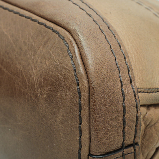 Prada Brown Cervo Shine Shoulder Bag