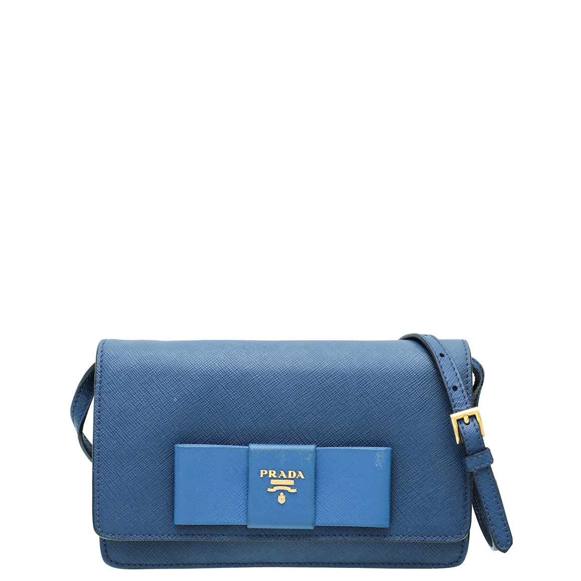 Prada Blue Lux Bow Crossbody Bag-Prada-THE CLOSET