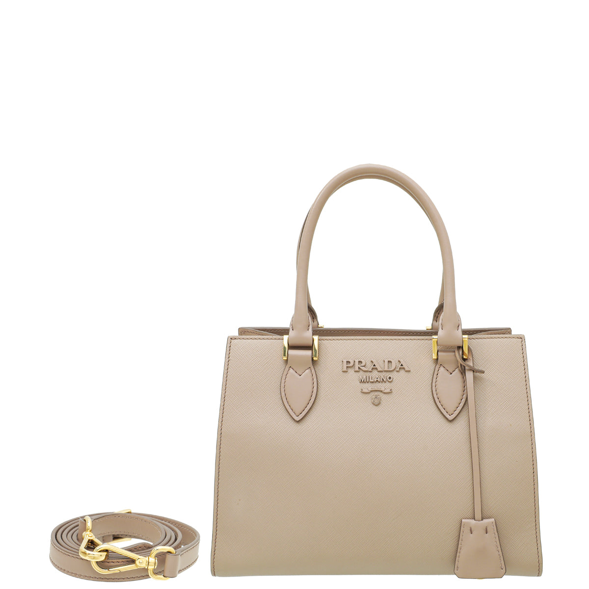 Prada Nude Monochrome Top Handle Tote Small Bag-Prada-THE CLOSET