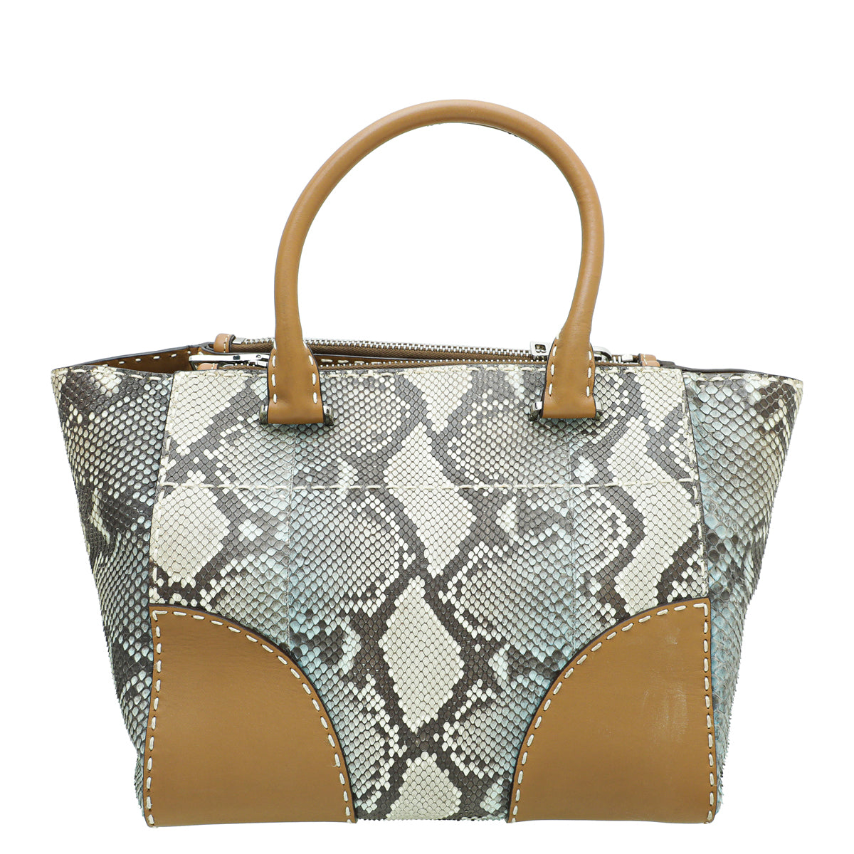 Prada Brown Calf Python Twin Bag-Prada-THE CLOSET