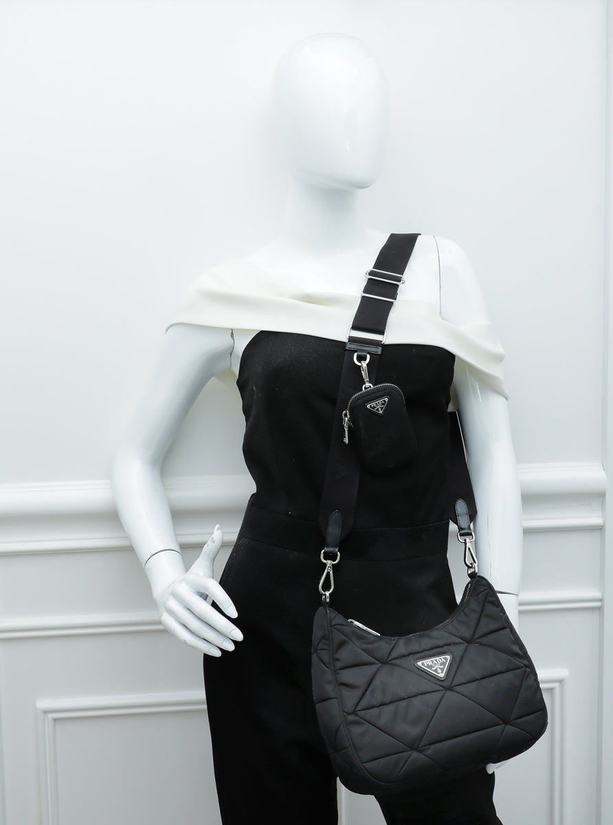 Prada Re-nylon Quilted Tote Bag in Black