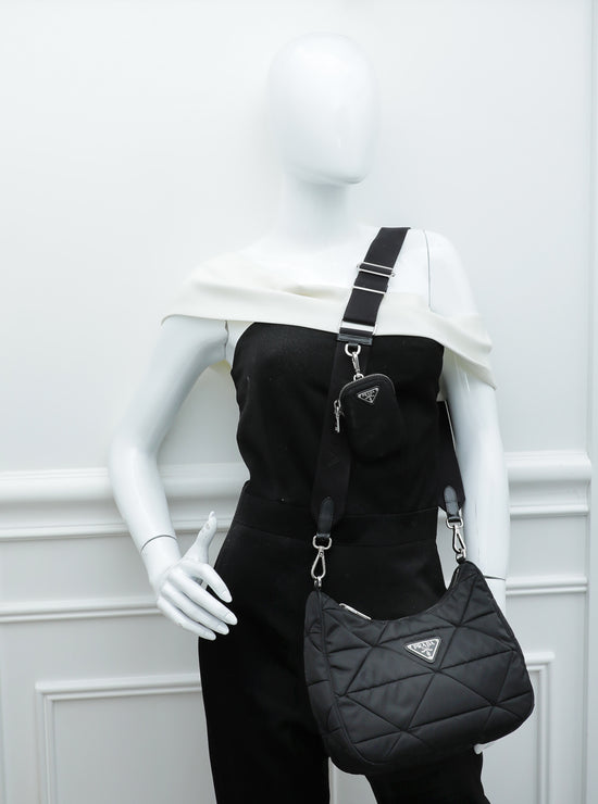 Prada Re-Nylon Padded Shoulder Bag - Neutrals