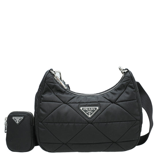 Prada Padded Re-Nylon Shoulder Bag Black