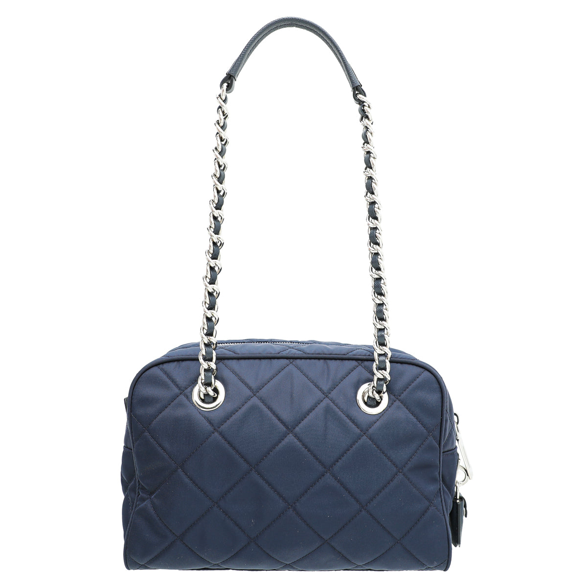 Prada Navy Blue Nylon Quilted Shoulder Bag