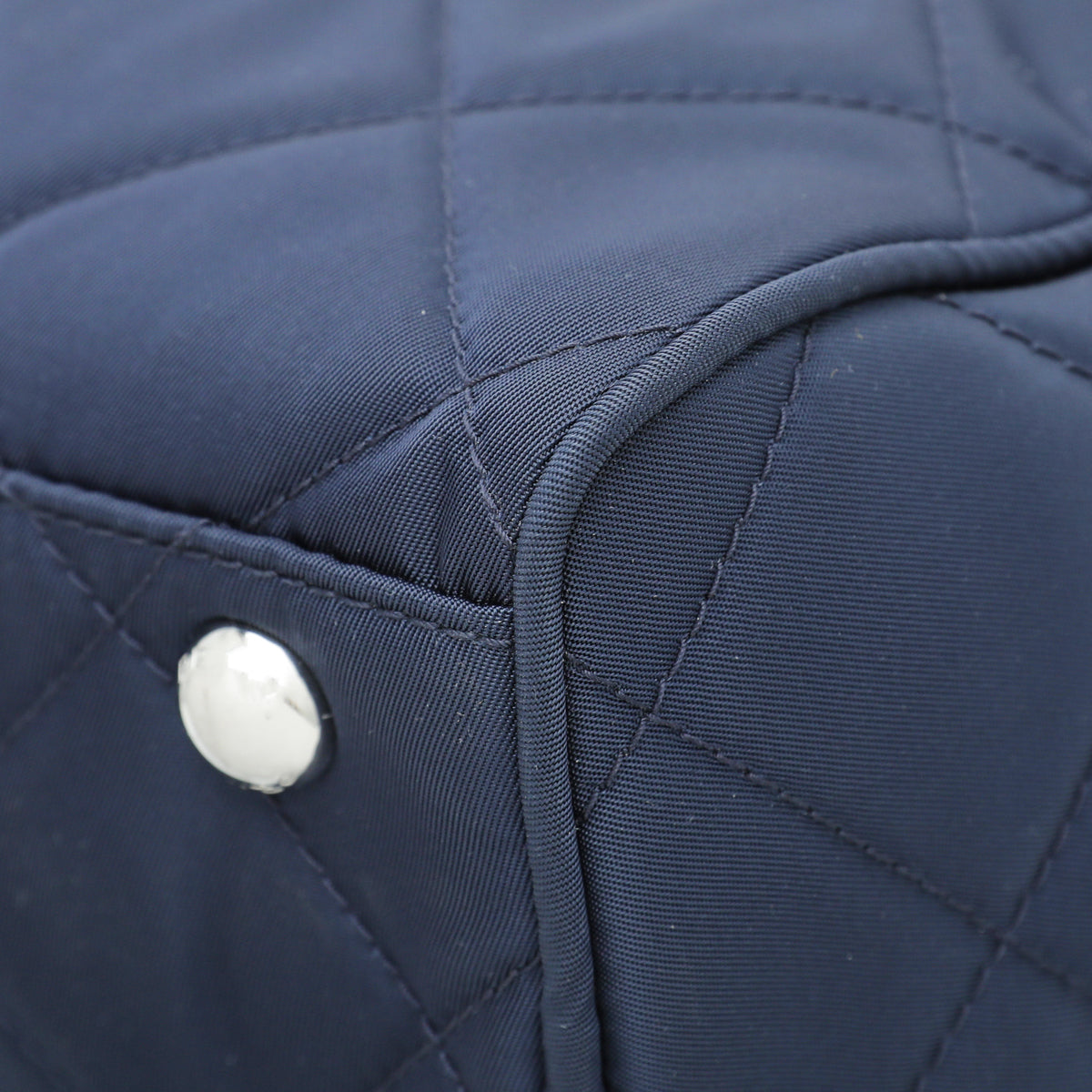 Prada Navy Blue Nylon Quilted Shoulder Bag