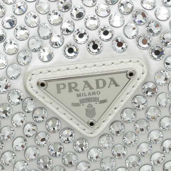 Prada Re-Edition 2000 Crystal Mini Bag Black in SATIN/SYNTHETIC