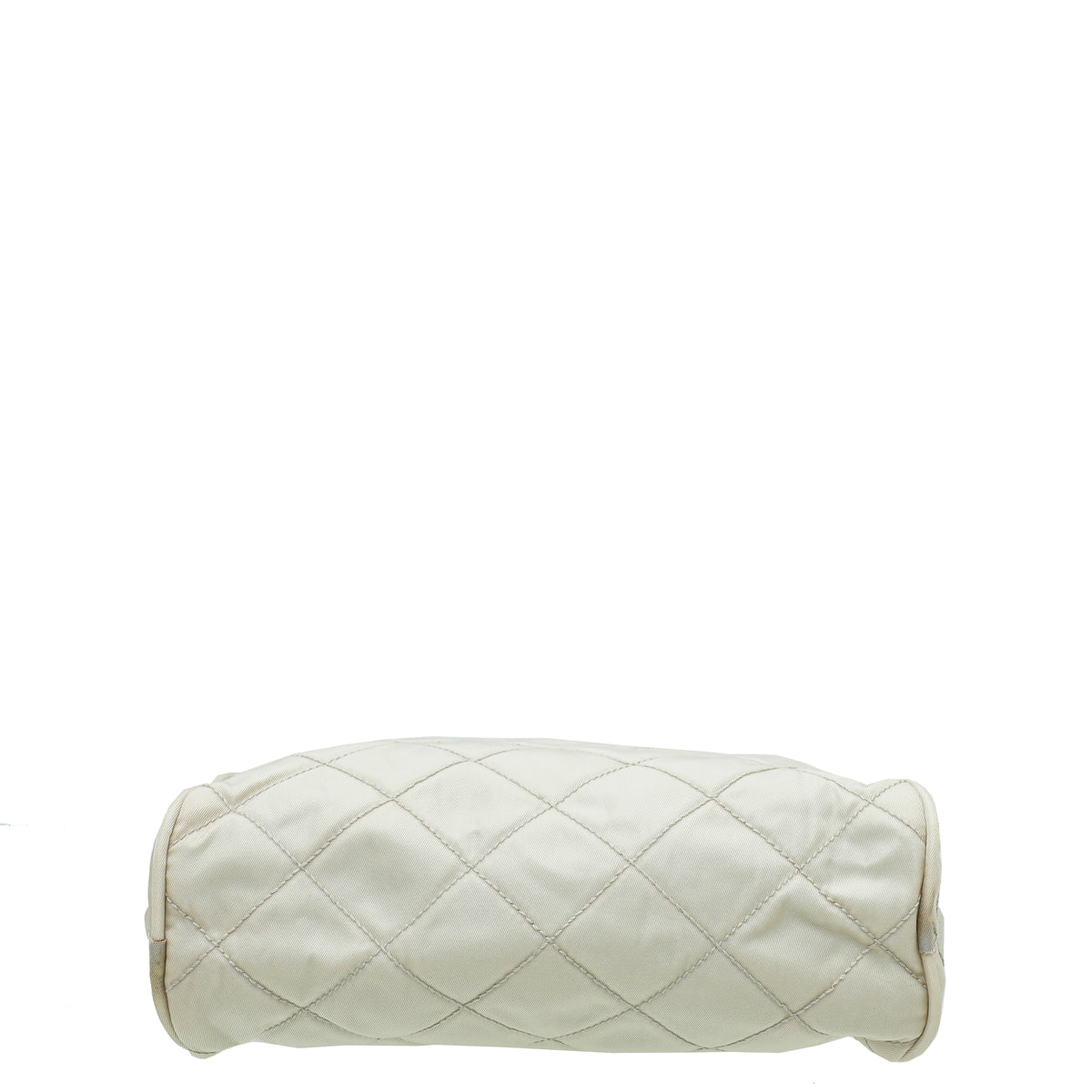 Prada Cream Stitch Box Nylon Quilted Cosmetic Pouch