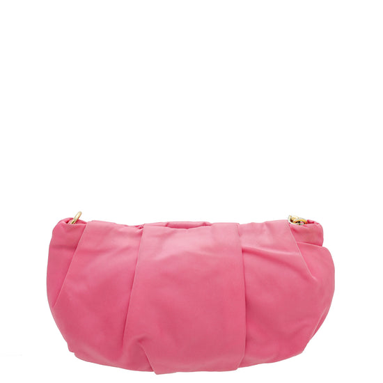 Prada Pink Logo Nylon Bow Small Pouch