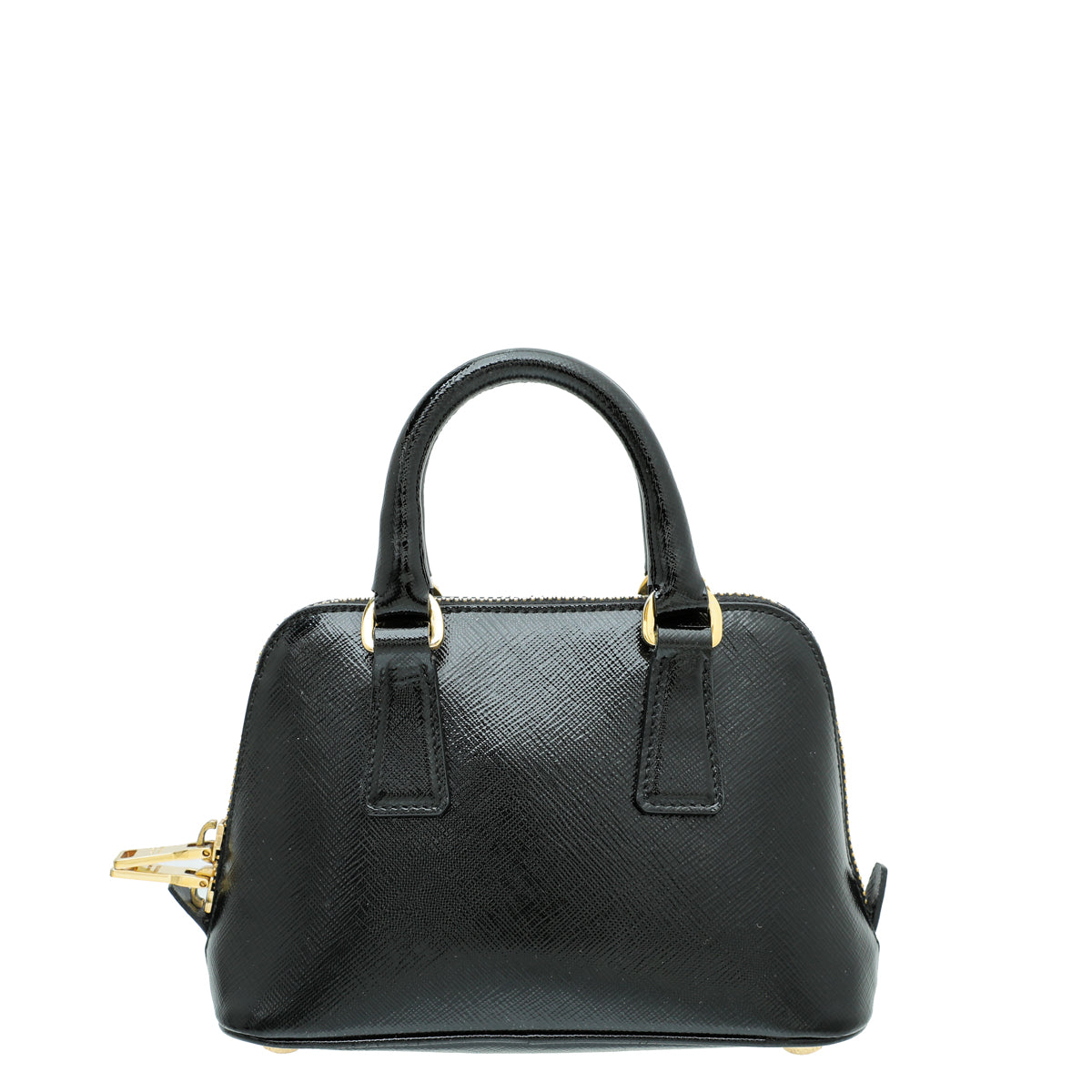Prada Black Vernice Promenade Micro Bag-Prada-THE CLOSET