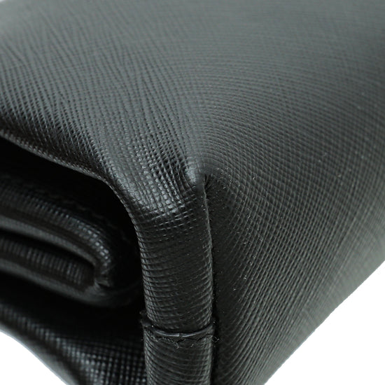 Prada Black Lux East-West Frame Clutch Bag
