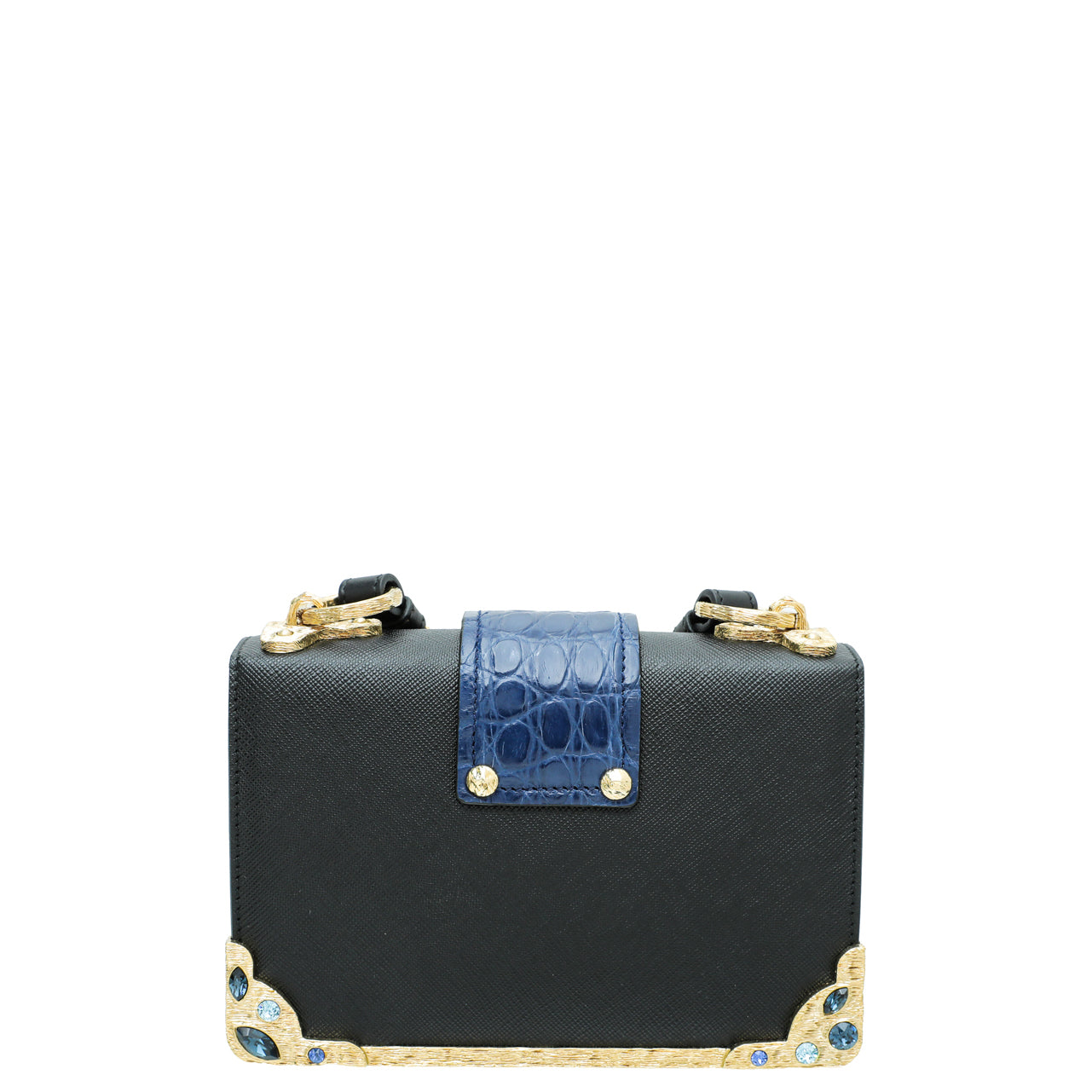 Prada Bicolor Crystal Cahier Bag-Prada-THE CLOSET