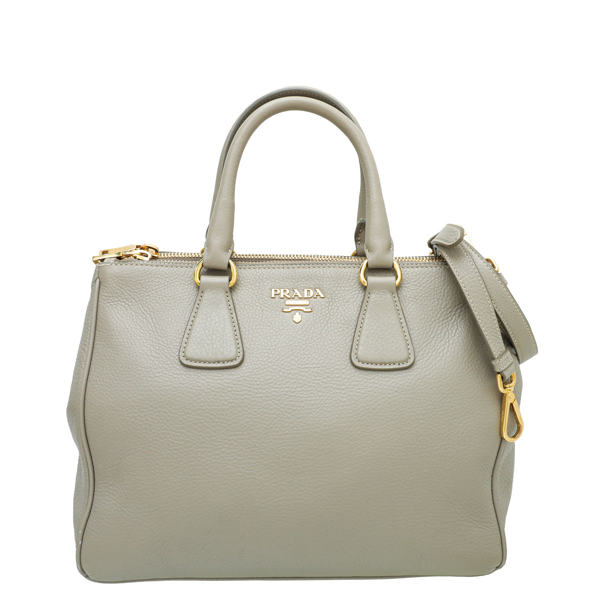 Prada Pomice Vitello Daino Double Zip Tote Bag-Prada-THE CLOSET