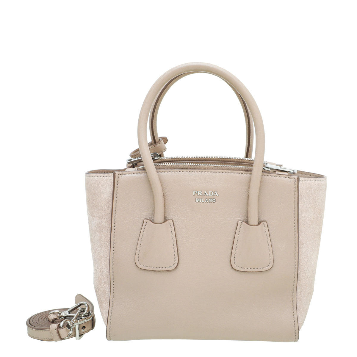 Prada Beige Twin Pocket Small Tote Bag-Prada-THE CLOSET