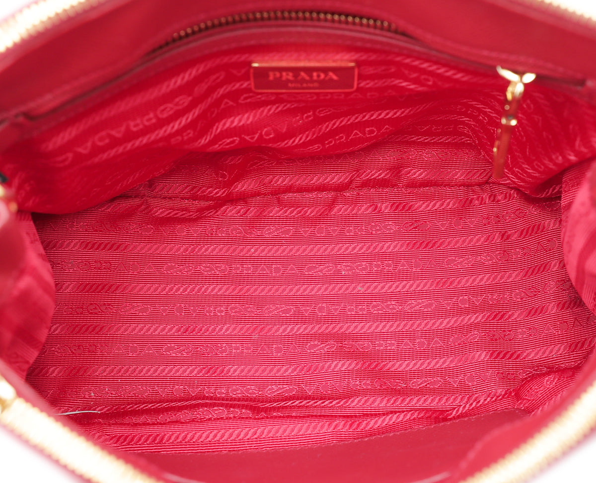 Prada Red Lux Galleria Small Tote Bag