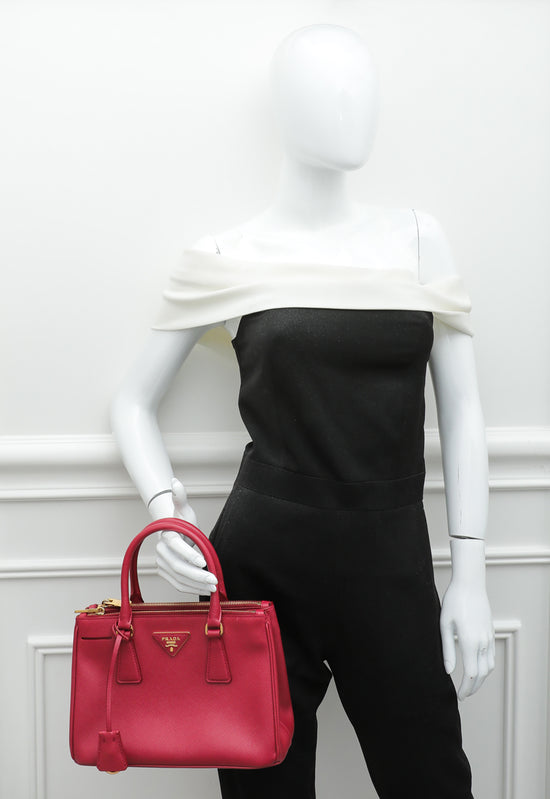 Prada Red Lux Galleria Small Tote Bag