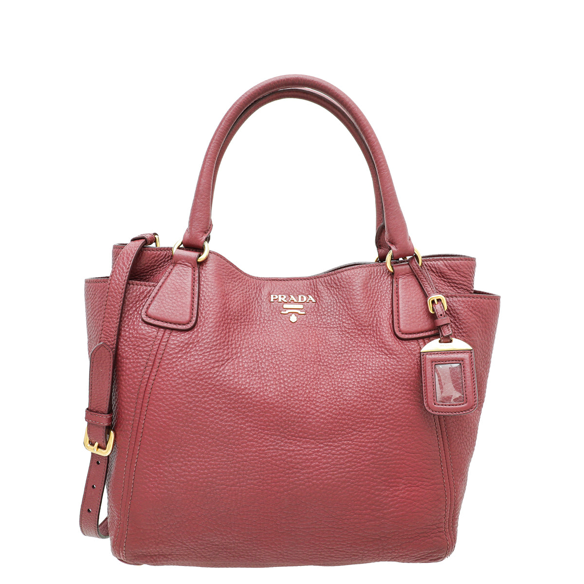Prada Marron Vitello Daino Tote Handle Bag-Prada-THE CLOSET