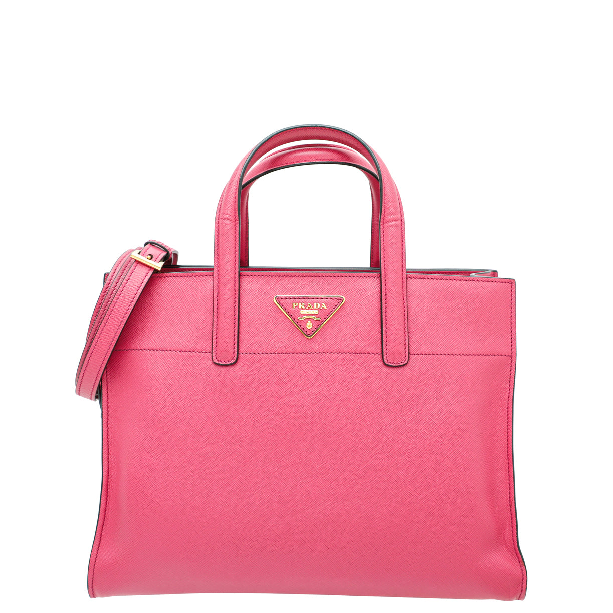 Prada Fuchsia Soft Triple Pocket Tote Bag-Prada-THE CLOSET