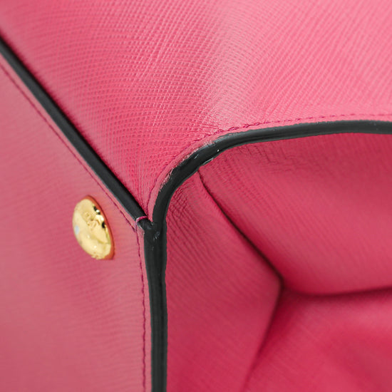 Prada Fuchsia Soft Triple Pocket Tote Bag