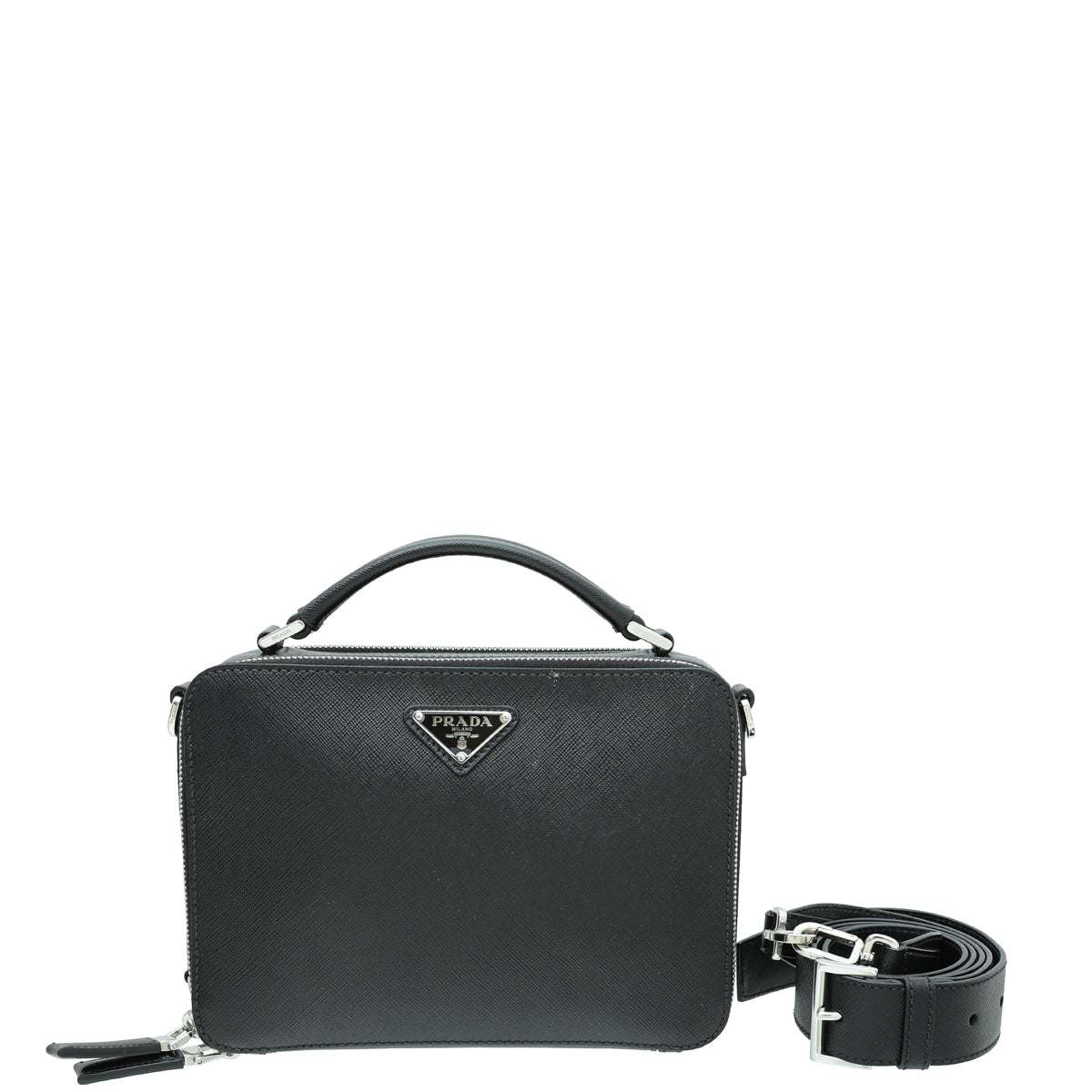 Prada Black Men's Brique Crossbody Bag-Prada-THE CLOSET