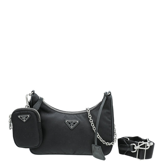 Prada Black Nylon Tote Bag Leather Patent leather Cloth ref.138175 - Joli  Closet