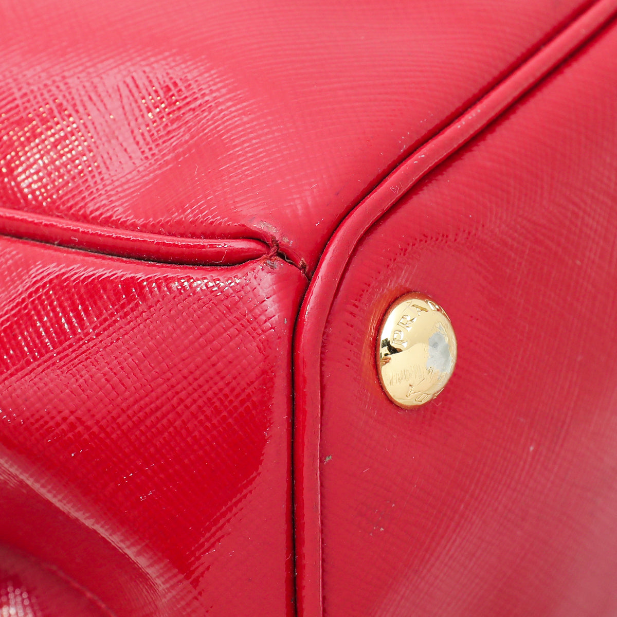 Prada Red Vernice Vertical Tote Bag