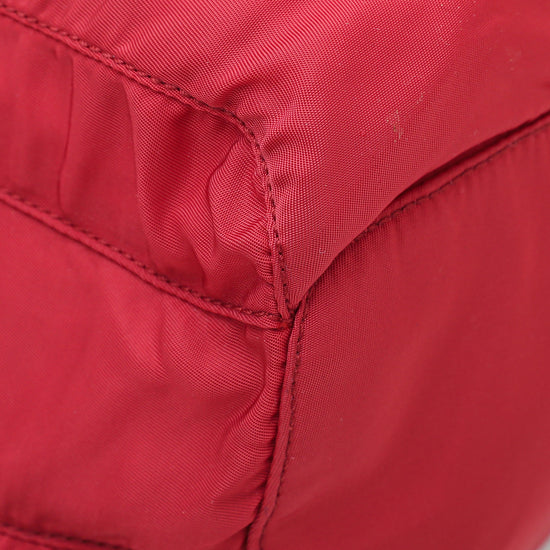 Prada Red Miele Vela Nylon Small Backpack Bag