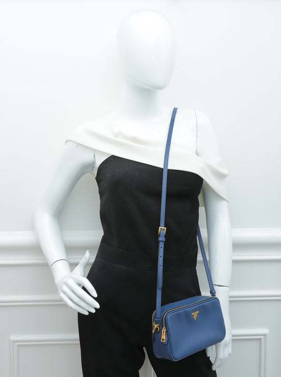 Prada Blue Saffiano Mini Camera Crossbody Bag – Season 2 Consign