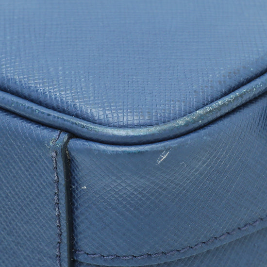 Prada Blue Double Zip Camera Crossbody Bag