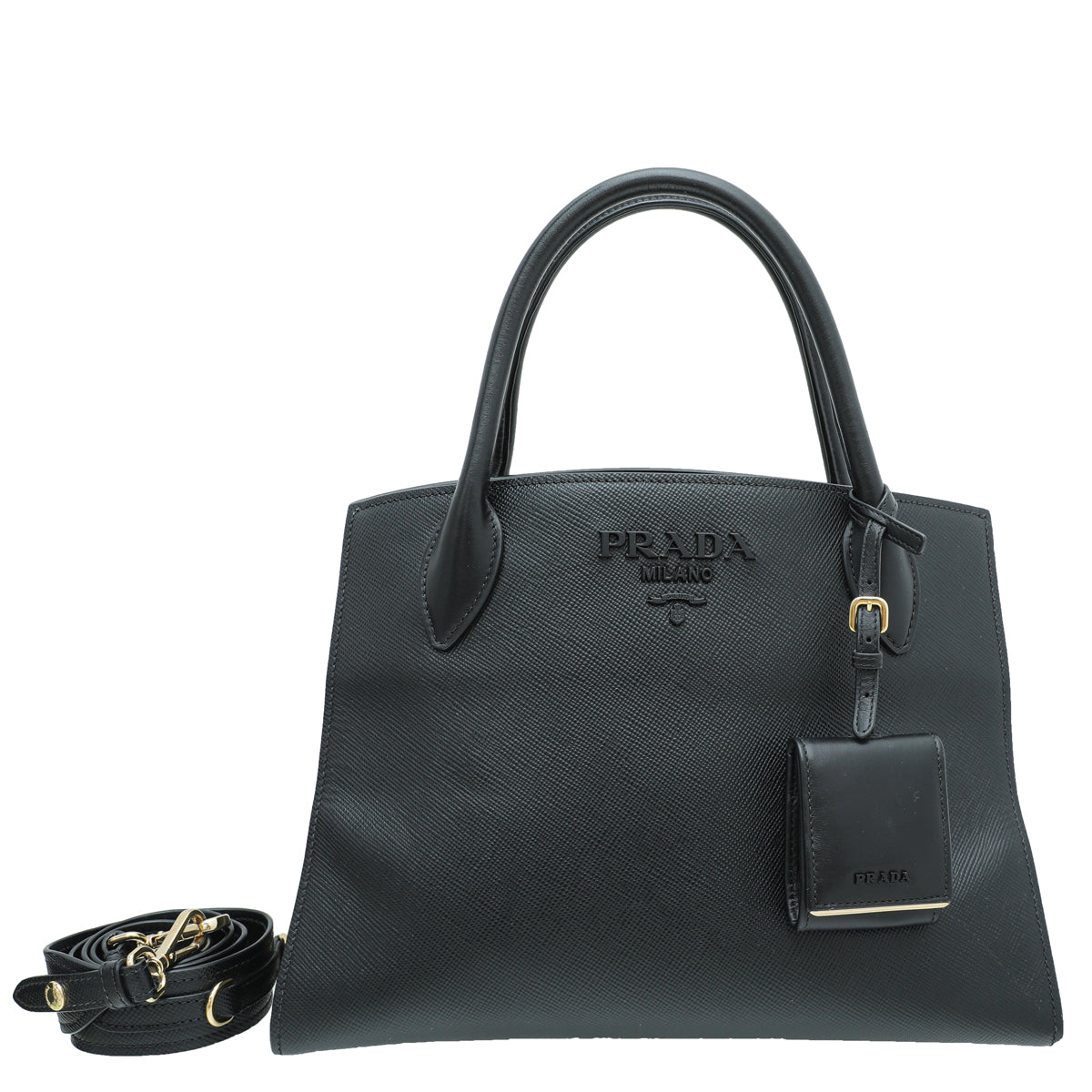 Prada Black Cuir Monochrome Medium Bag-Prada-THE CLOSET