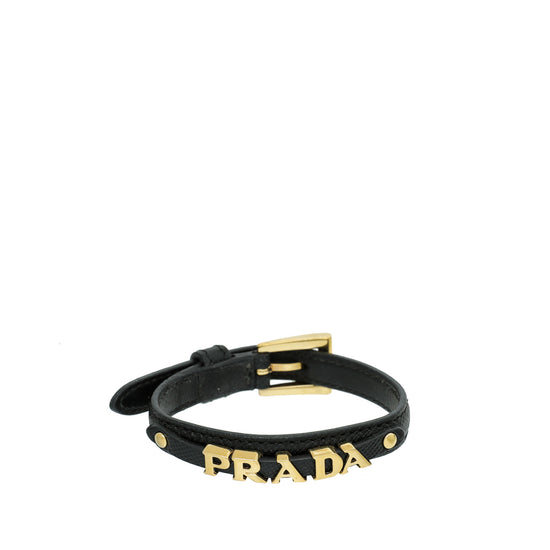 Prada Black Logo Bracelet