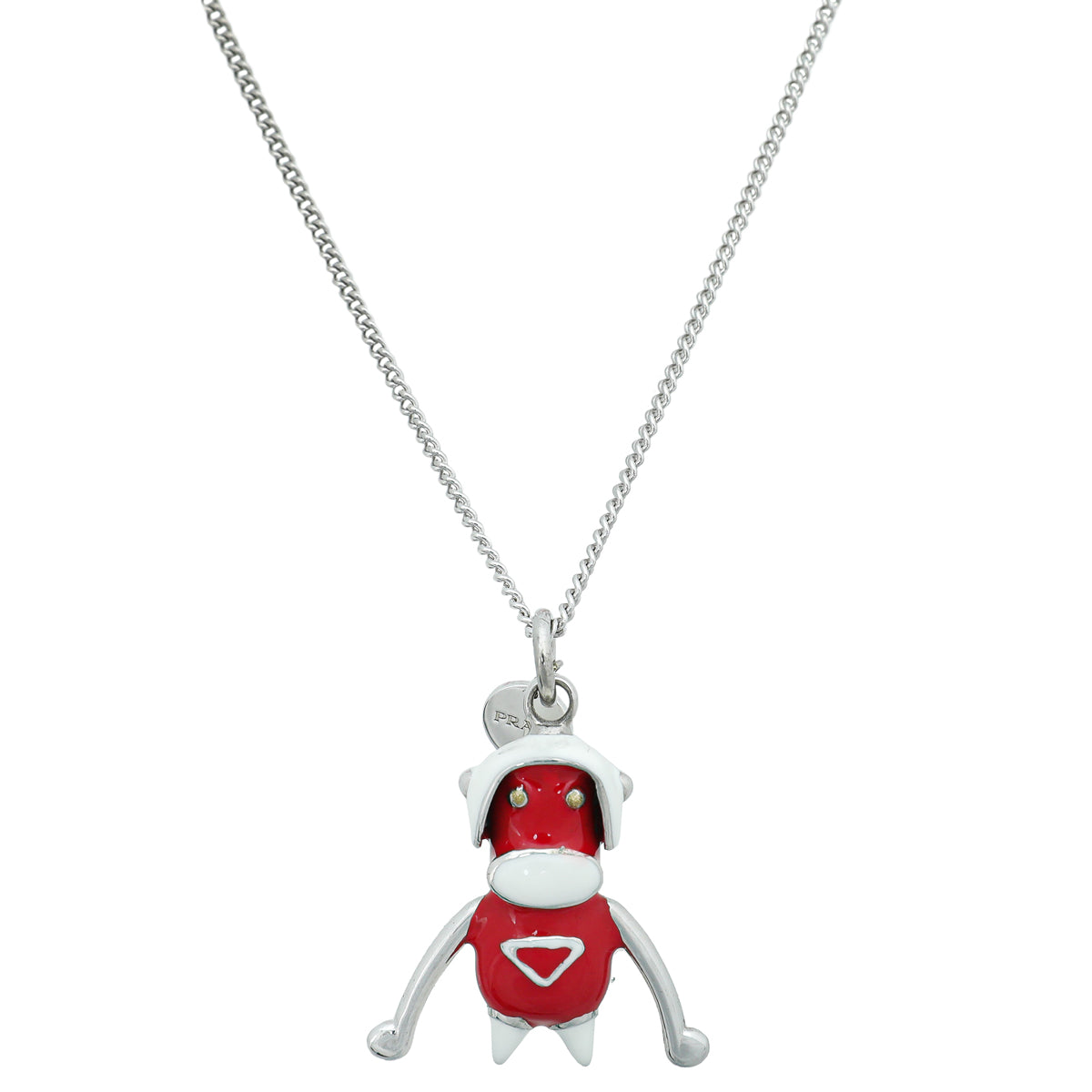 Prada Bicolor Cow Pendant Long Necklace-Prada-THE CLOSET