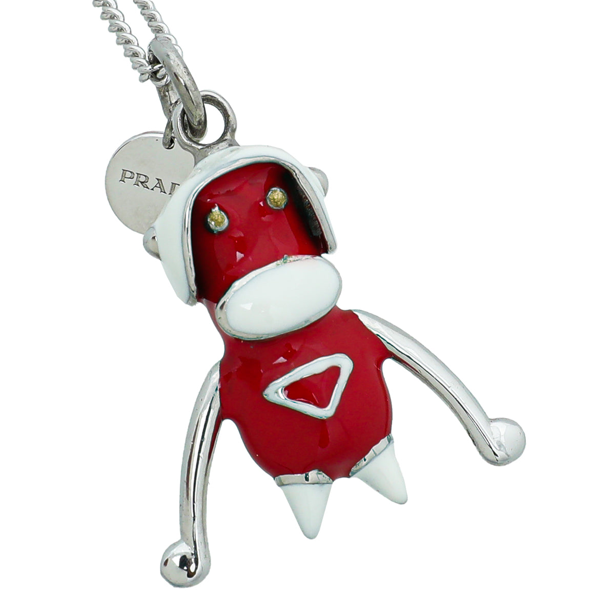 Prada Bicolor Cow Pendant Long Necklace-Prada-THE CLOSET