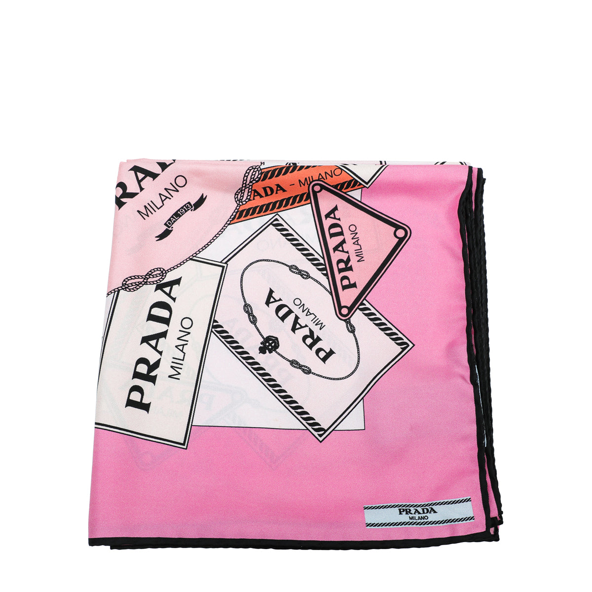 Load image into Gallery viewer, Prada Rosa Multicolor Printed Logo Silk Scarf
