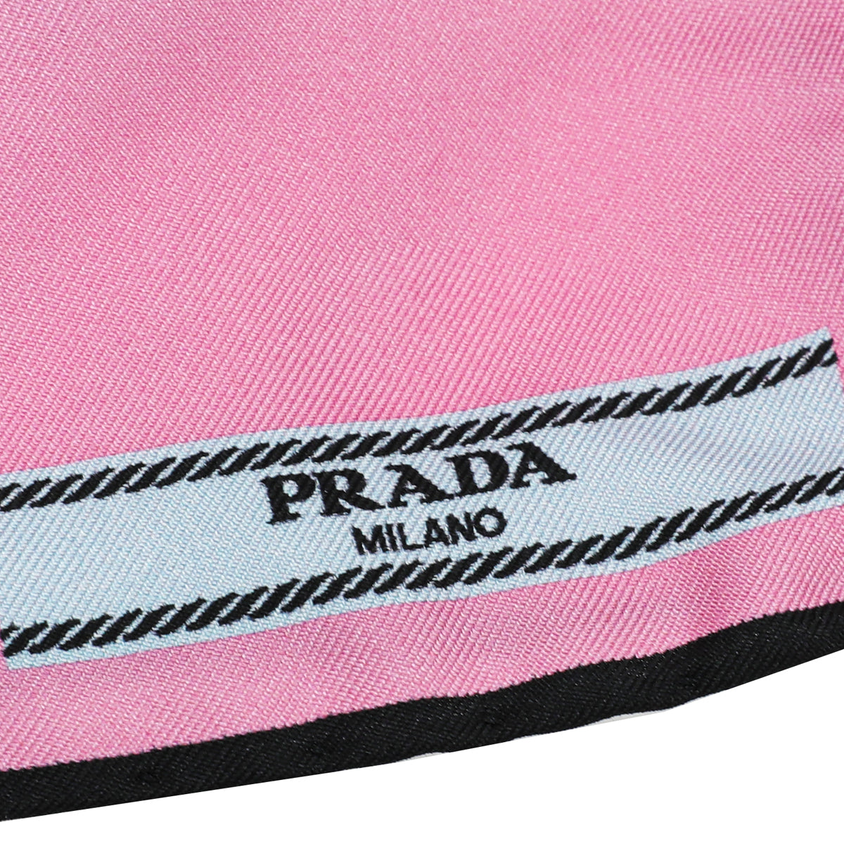 Prada Rosa Multicolor Printed Logo Silk Scarf