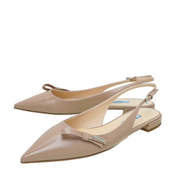 Prada etiquette clearance slingback flat