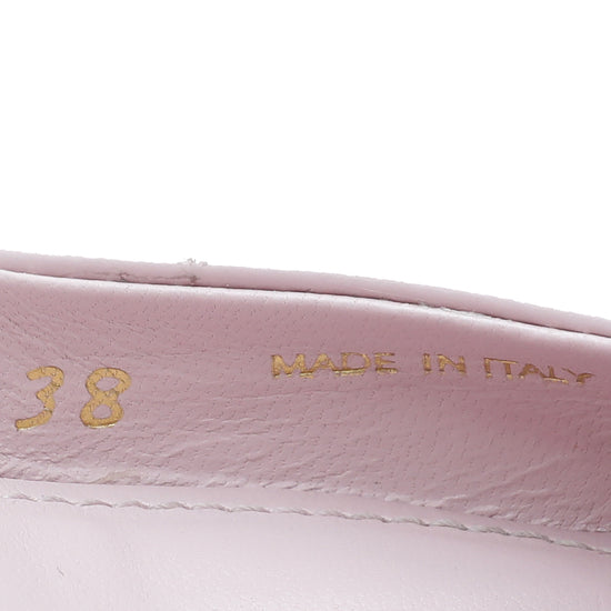 Prada Alabaster Pink Comma Heels Slingback 38