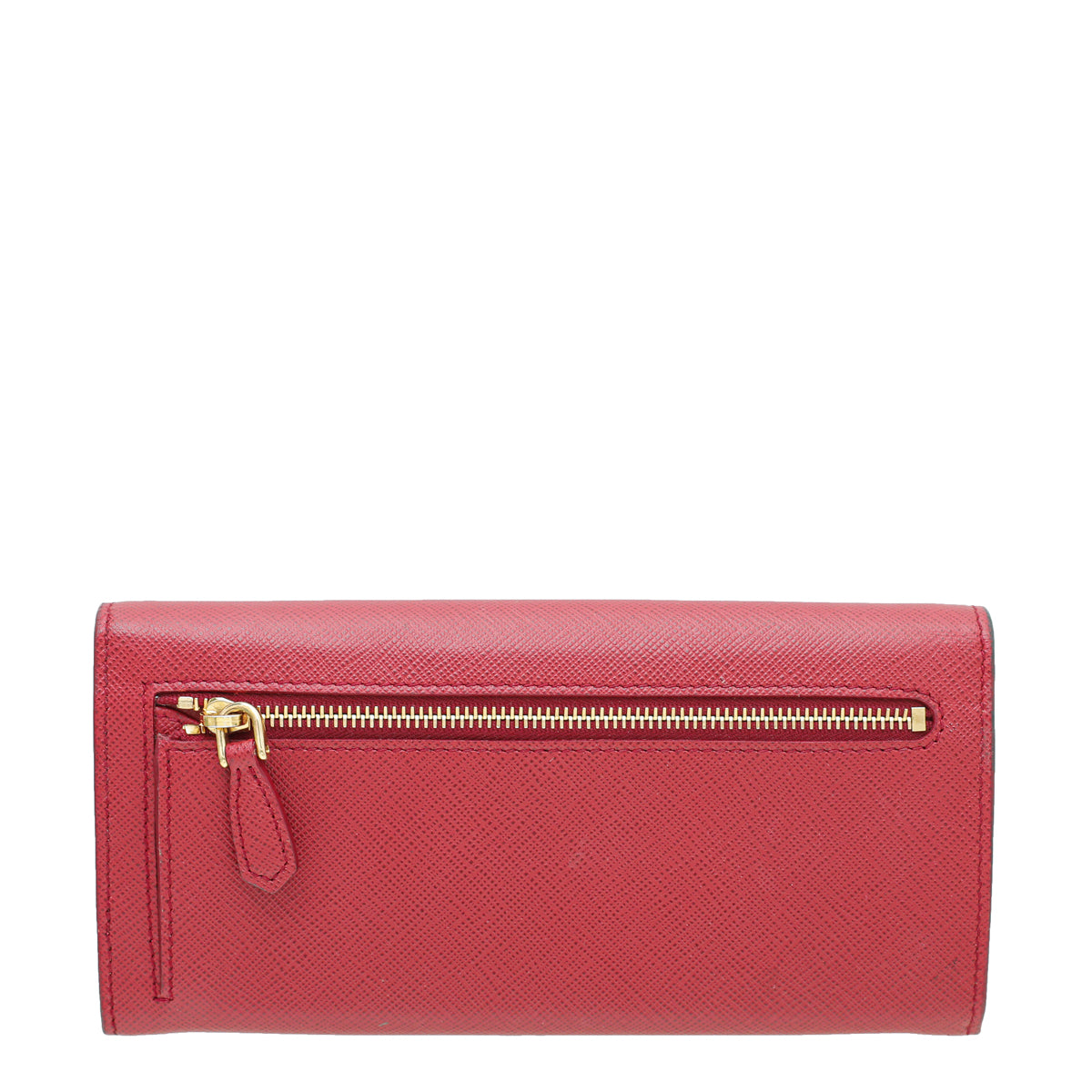 Prada Red Saffiano Monochrome Flap Long Wallet