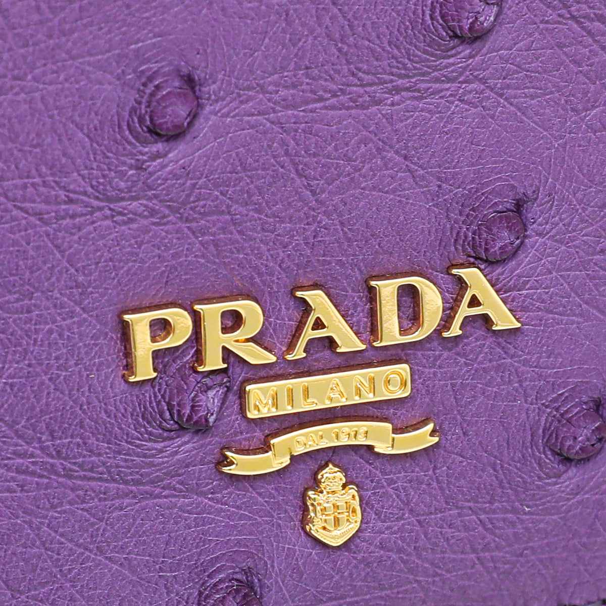 Prada Purple Ostrich Continental Long Wallet