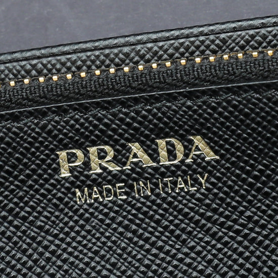 Prada Black Flap Wallet W/ Detachable Card Holder